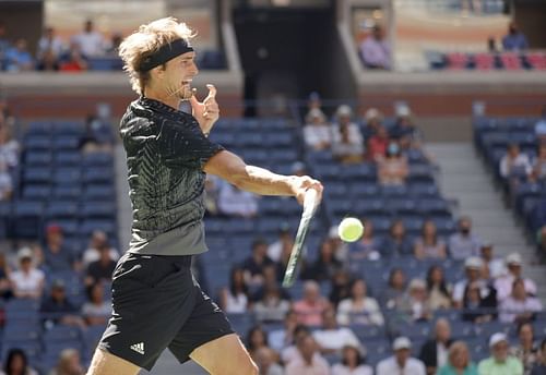 Alexander Zverev in action at the 2021 US Open