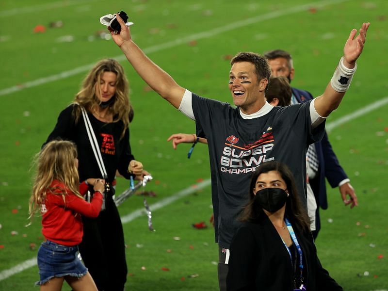 Tom Brady with his family after winning Super Bowl LV