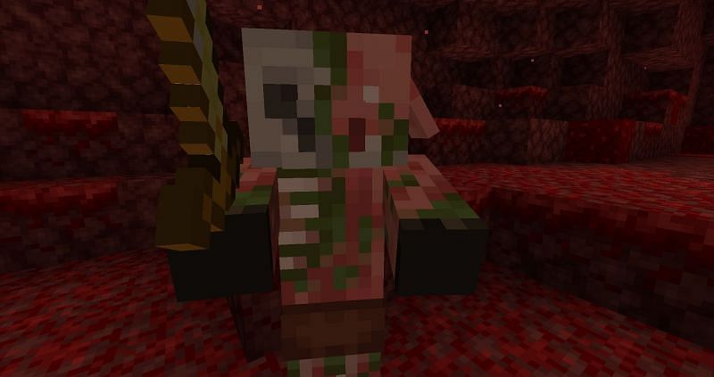 Zombified piglin in the Nether (Image via Minecraft)