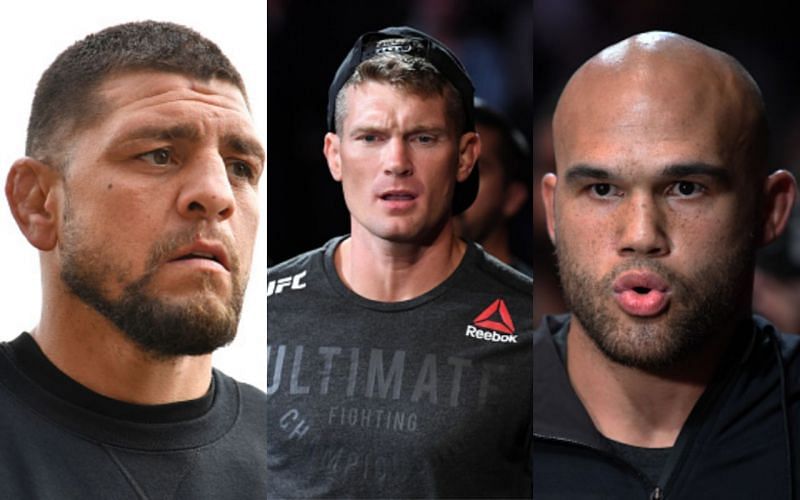 Nick Diaz (left); Stephen Thompson (center); Robbie Lawler (right)