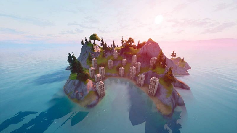 Almost like a tower defence sort of Zone Wars map (Image via MrOrange9JCT/Fortnite Creative)