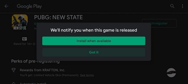 You may tap on the Install when available option (Image via Google Play Store)