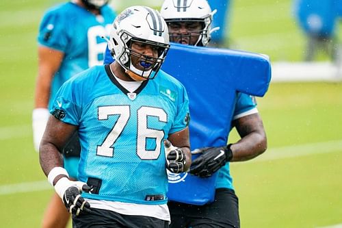 Russell Okung at Carolina Panthers Training Camp