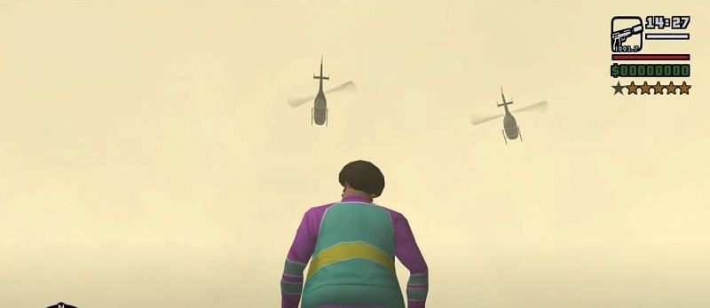 An example of a sandstorm deterring helicopters away from the scene (Image via Rockstar Games)