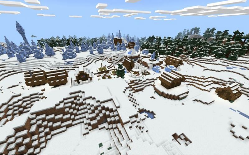 Snowy mountain taiga biome (Image via Minecraft)
