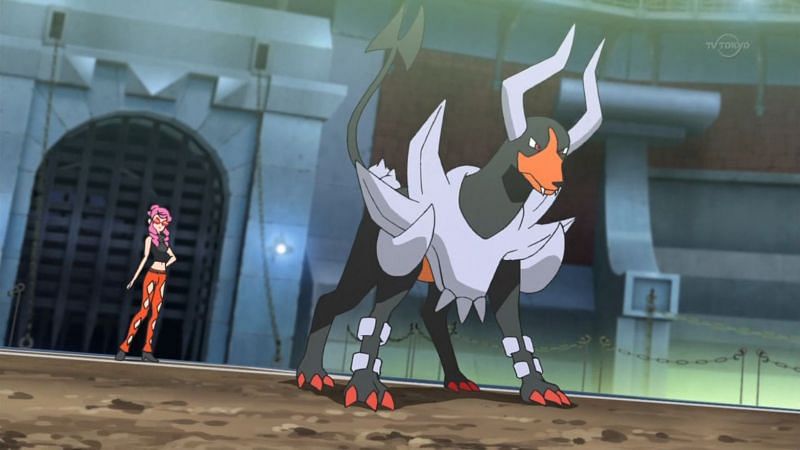 Mega Houndoom as it appears in the anime (Image via The Pokemon Company)