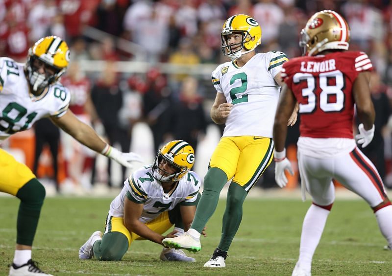 WATCH: Packers QB Aaron Rodgers celebrates game-winning field goal vs. 49ers