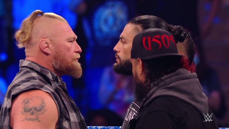Brock Lesnar came face to face with Roman Reigns on WWE SmackDown
