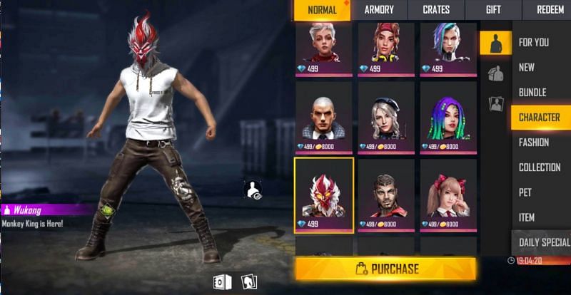 Wukong is worth 499 diamonds (Image via Free Fire)