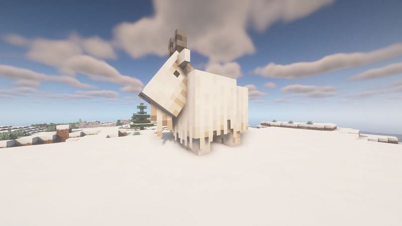 A goat in the game (Image via Minecraft)