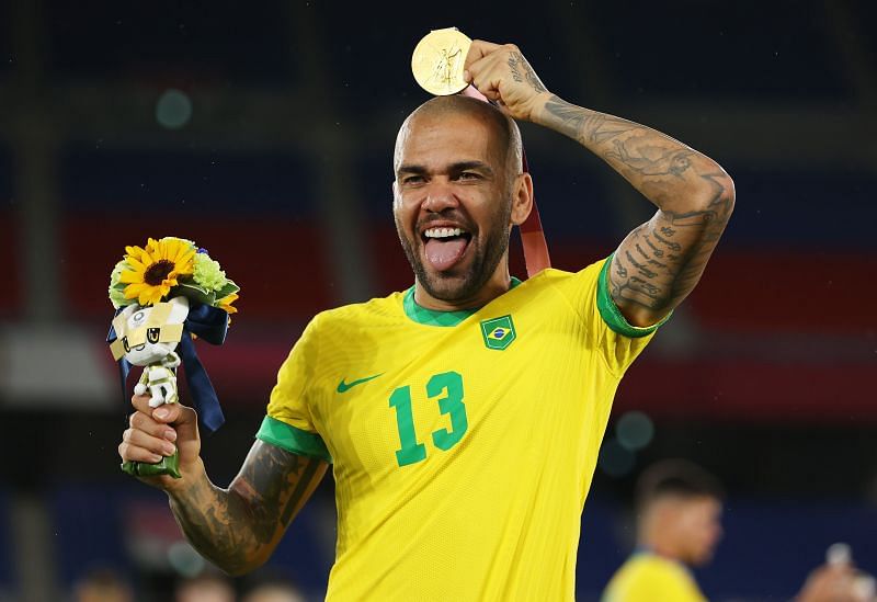 Dani Alves with his Olympic gold medal