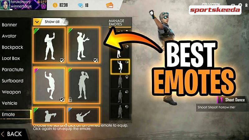 Emotes in Free Fire