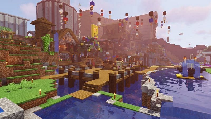Some scenery from the Dream Survival-Multiplayer (&quot;SMP&quot;) (Image via Dream SMP/Minecraft)