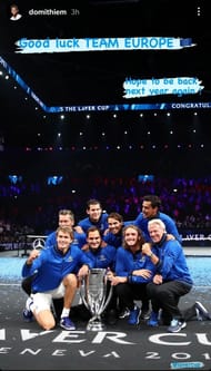 A screenshot of Dominic Thiem's latest Instagram story