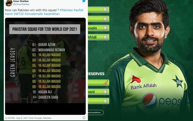 Twitter reactions after PCB announced WC squad
