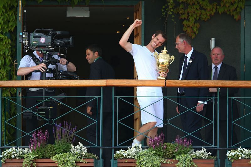 Andy Murray after winning Wimbledon 2013