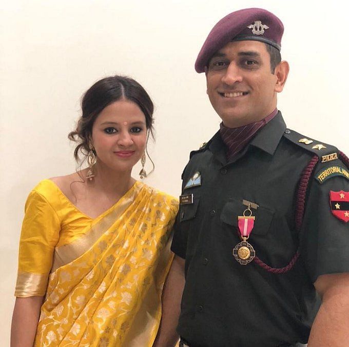 Ms Dhoni with his wife