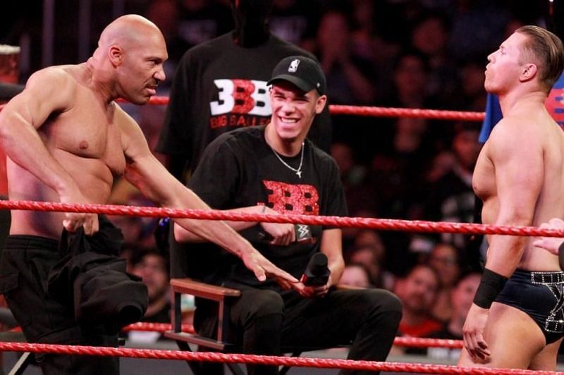 Lonzo Ball pictured during WWE Raw episode in 2017.