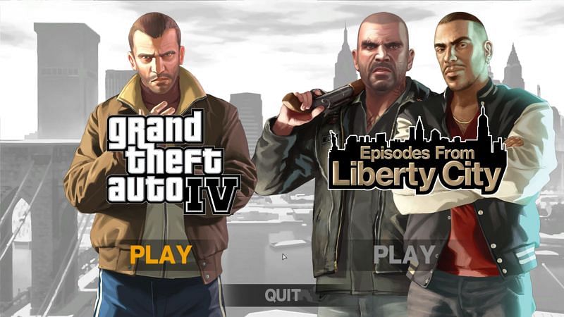 Game select screen in GTA 4 Complete Edition (Image via Rockstar Games)