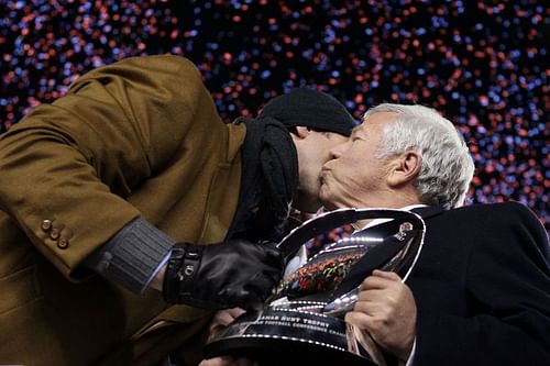 AFC Championship - Drew Bledsoe and Robert Kraft