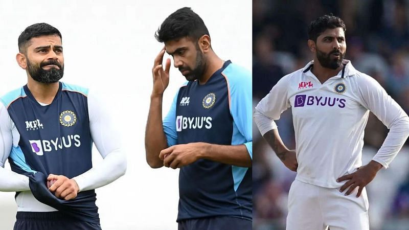 Virat Kohli, Ravichandran Ashwin and Ravindra Jadeja (From left to right)