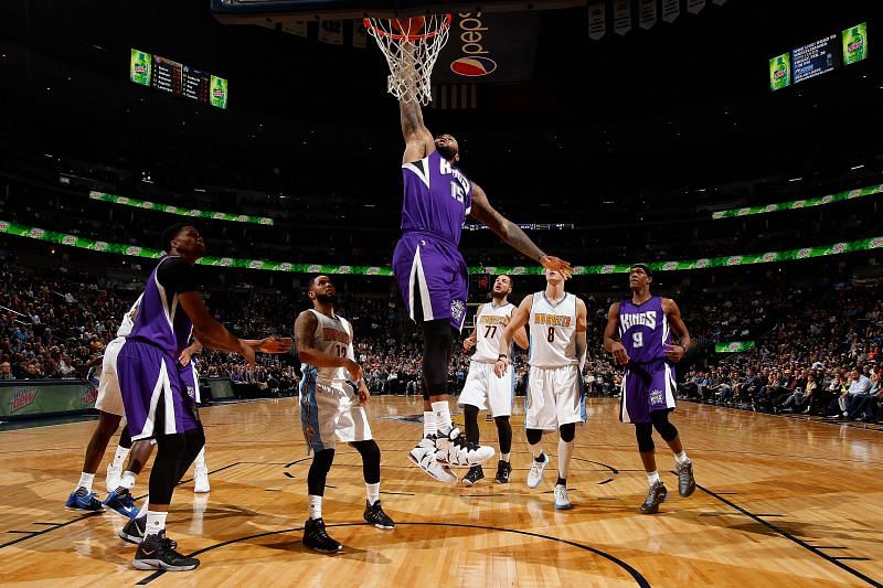 DeMarcus Cousins dunks against the Denver Nuggets