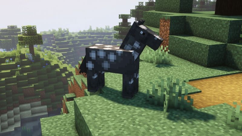 A horse in the game (Image via Minecraft)