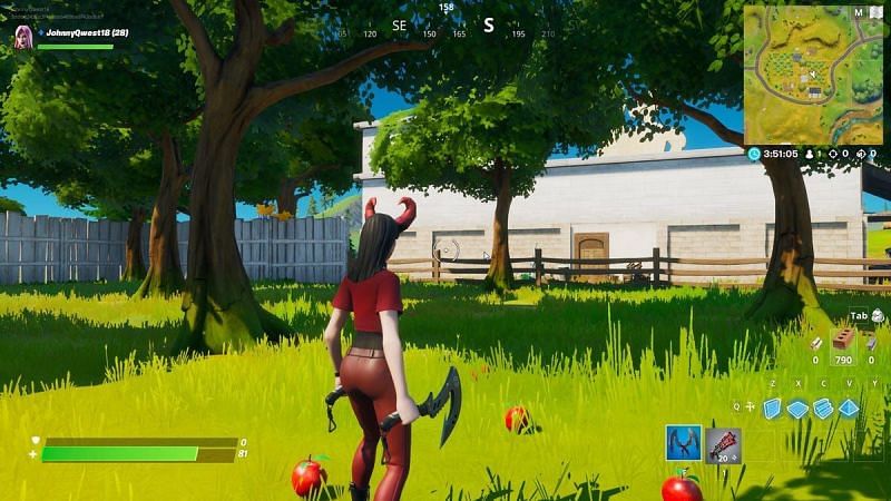  Players can travel to the Orchard to find apples to consume (Image via Epic Games)