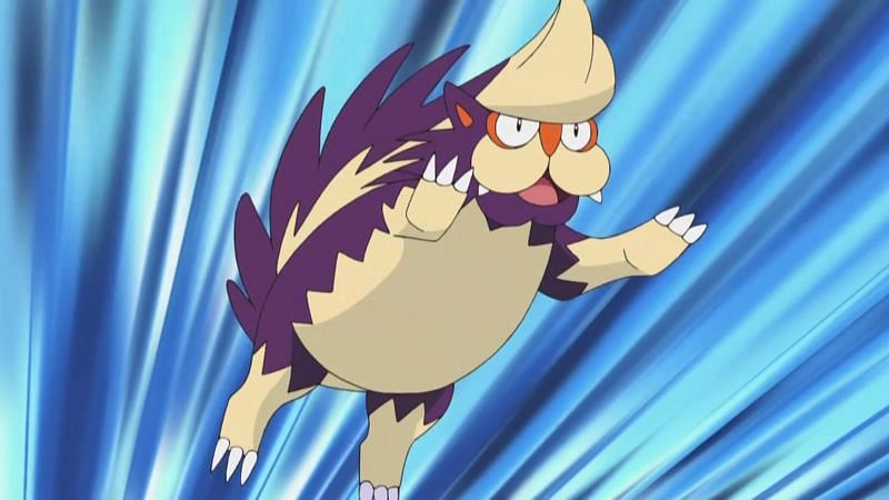 Skuntank as it appears in the anime (Image via The Pokemon Company)