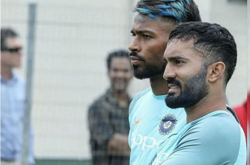 Dinesh Karthik and &lt;a href=&#039;https://www.sportskeeda.com/player/hardik-pandya&#039; target=&#039;_blank&#039; rel=&#039;noopener noreferrer&#039;&gt;Hardik Pandya&lt;/a&gt; share a great camaraderie on and off the field