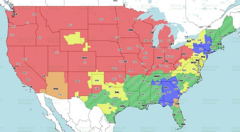 FOX Coverage Map for the early games of week 3
