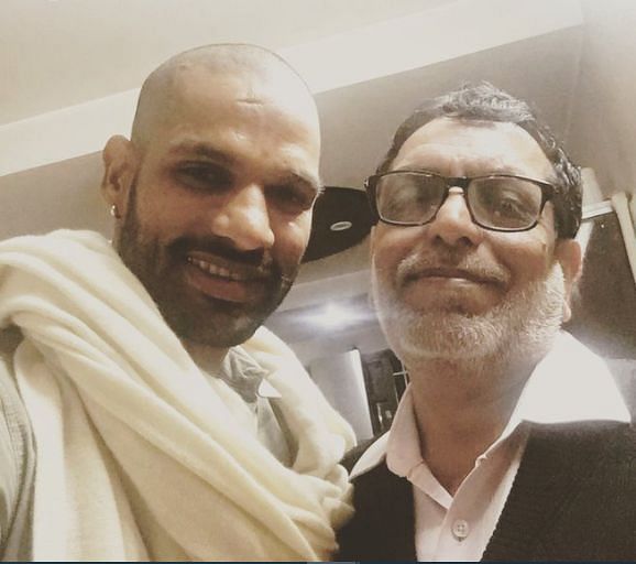 Shikhar Dhawan with his father