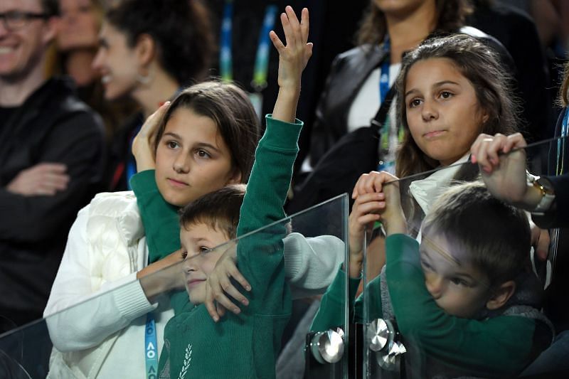 Roger Federer&#039;s children at the 2020 Australian Open
