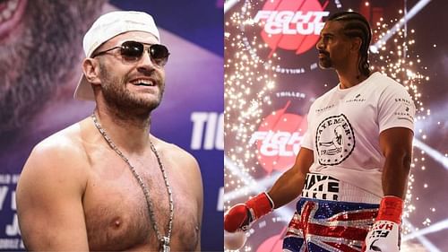 Tyson Fury (left) and David Haye (right) [Right Image Courtesy: @TrillerFightClub on Twitter]