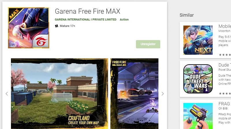 Free Fire Max Pre-Registration (Image via Google Play Store)