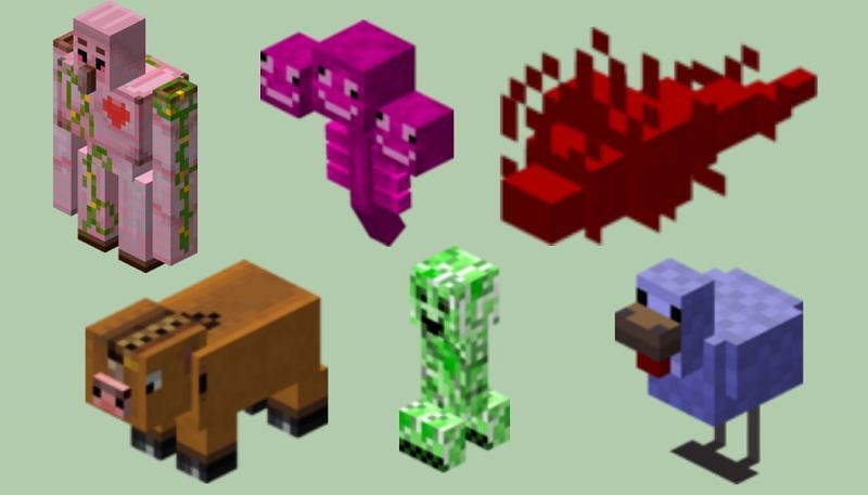 Minecraft April Fool&#039;s Day Mobs (Images via Minecraft Wiki)