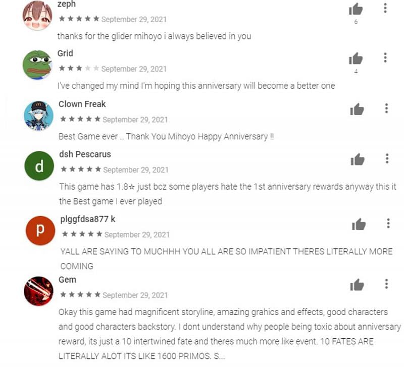 Some positive reviews (Image via Play Store)