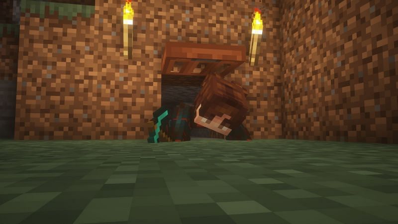 A player crawling (Image via Minecraft)