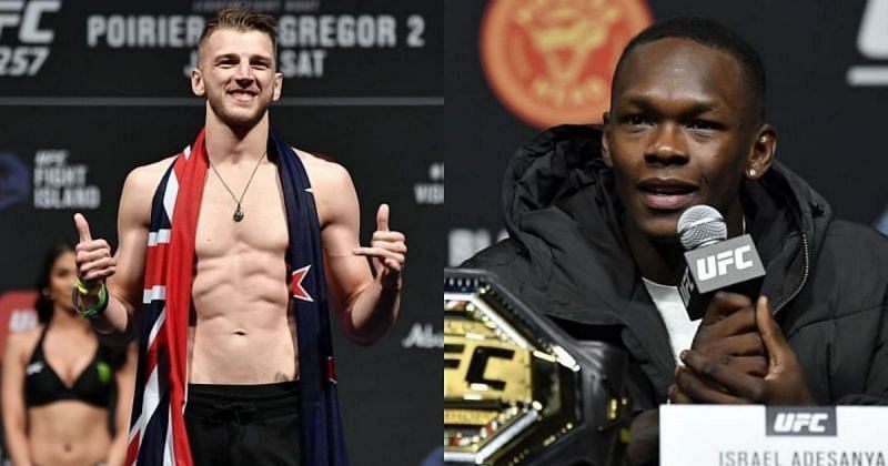 Dan Hooker (left) and Israel Adesanya (right)