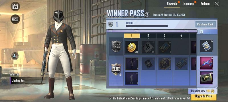 WP Level 1: Jockey Set (Image via PUBG Mobile Lite)