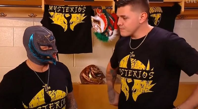 Dominik and Rey Mysterio in a backstage segment on SmackDown