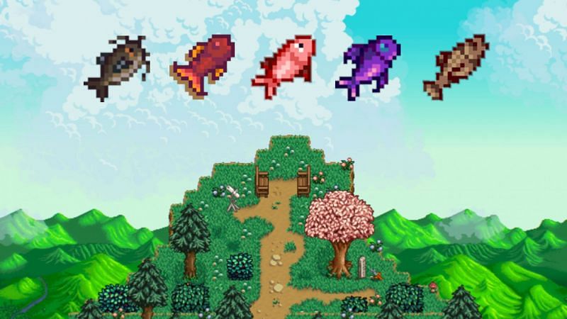 Stardew Valley players can fish whenever and wherever they like. Fish can spawn at all times in any body of water. (Image via Stardew Valley)