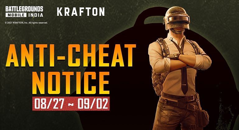 Battlegrounds Mobile India anti-cheating notice (Image via Krafton)