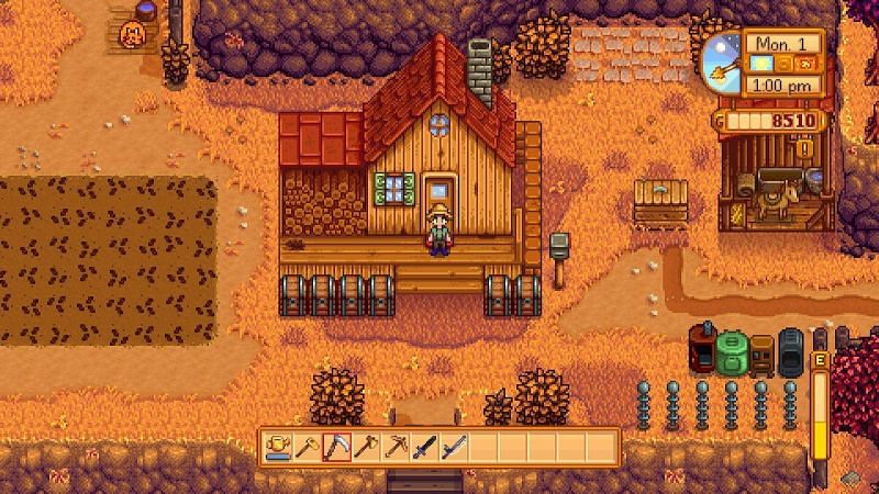 Fall, one of the seasons that will need to be endured twice before possibly beating the game. (Image via Stardew Valley)