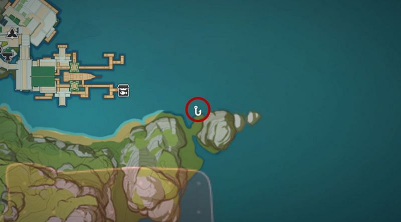 Pufferfish location by Liyue Harbor (Image via Genshin Impact)