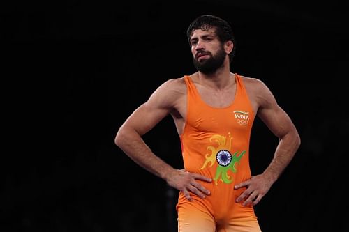 Indian wrestler Ravi Kumar Dahiya at the Tokyo Olympics.