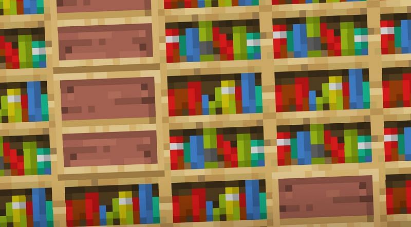 In addition to enchantment buffs for players, villagers can also interact with bookshelves (Image via Mojang)
