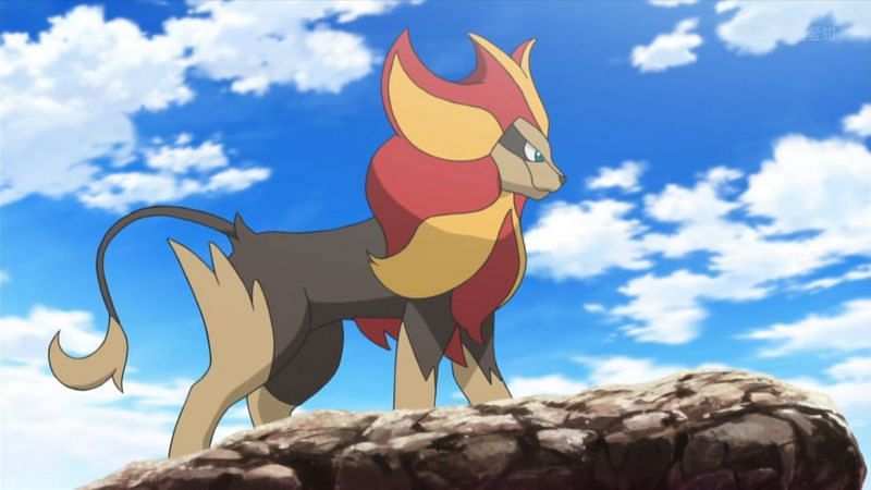 Pyroar&#039;s male sprite has a large mane (Image via The Pokemon Company)