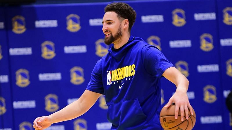 Klay Thompson at the Golden State Warriors&#039; training camp [Source: NBA]