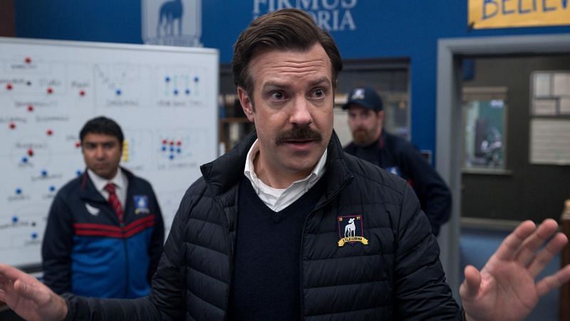 Jason Sudeikis in a still from Ted Lasso (Image via Apple TV+)